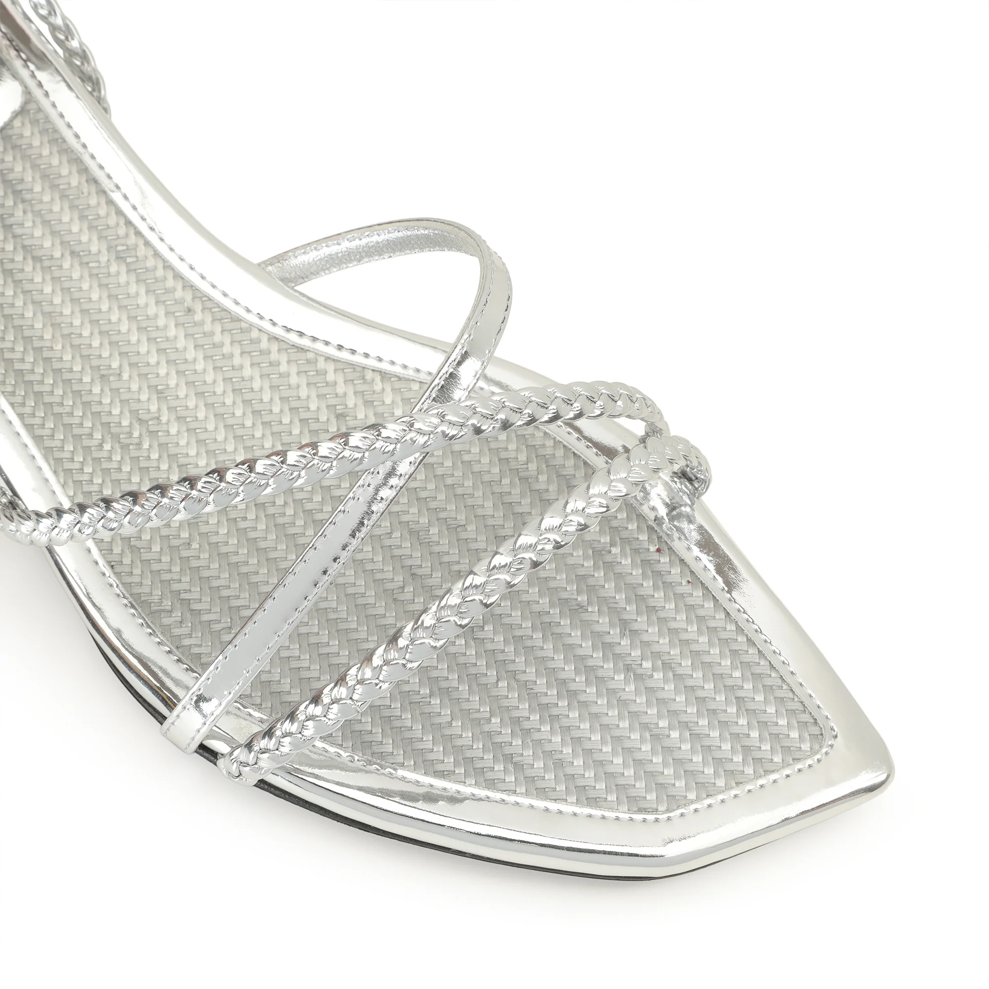 Braid Flat Sandal - Silver - Image 5